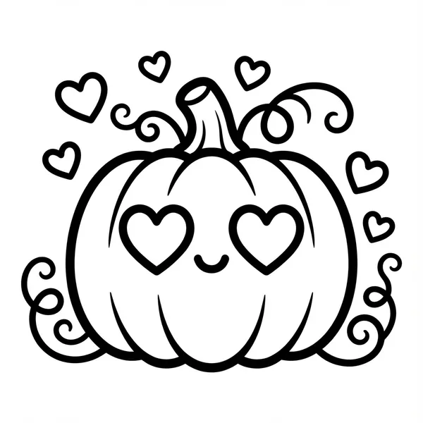 Pumpkin with heart-shaped eyes.
