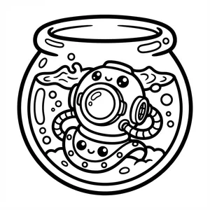 Snowman Jar Coloring Page Cheerful snowman in a glass jar with snowflakes.