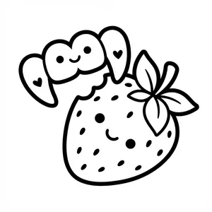 Cute strawberry with a heart.