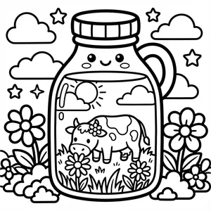 Treasure Fish Tank Coloring Page Fish tank with a treasure chest.